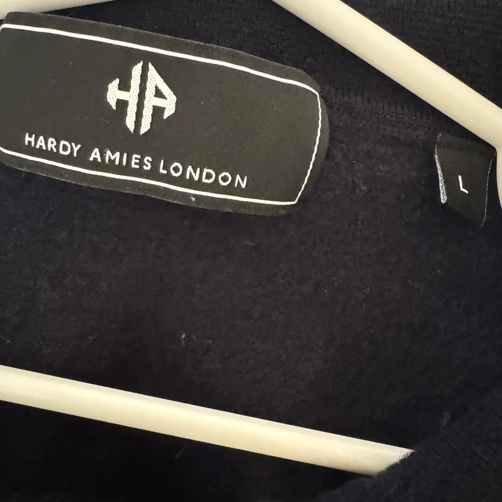 Hardy Amies Blue Wool Polo Sweater